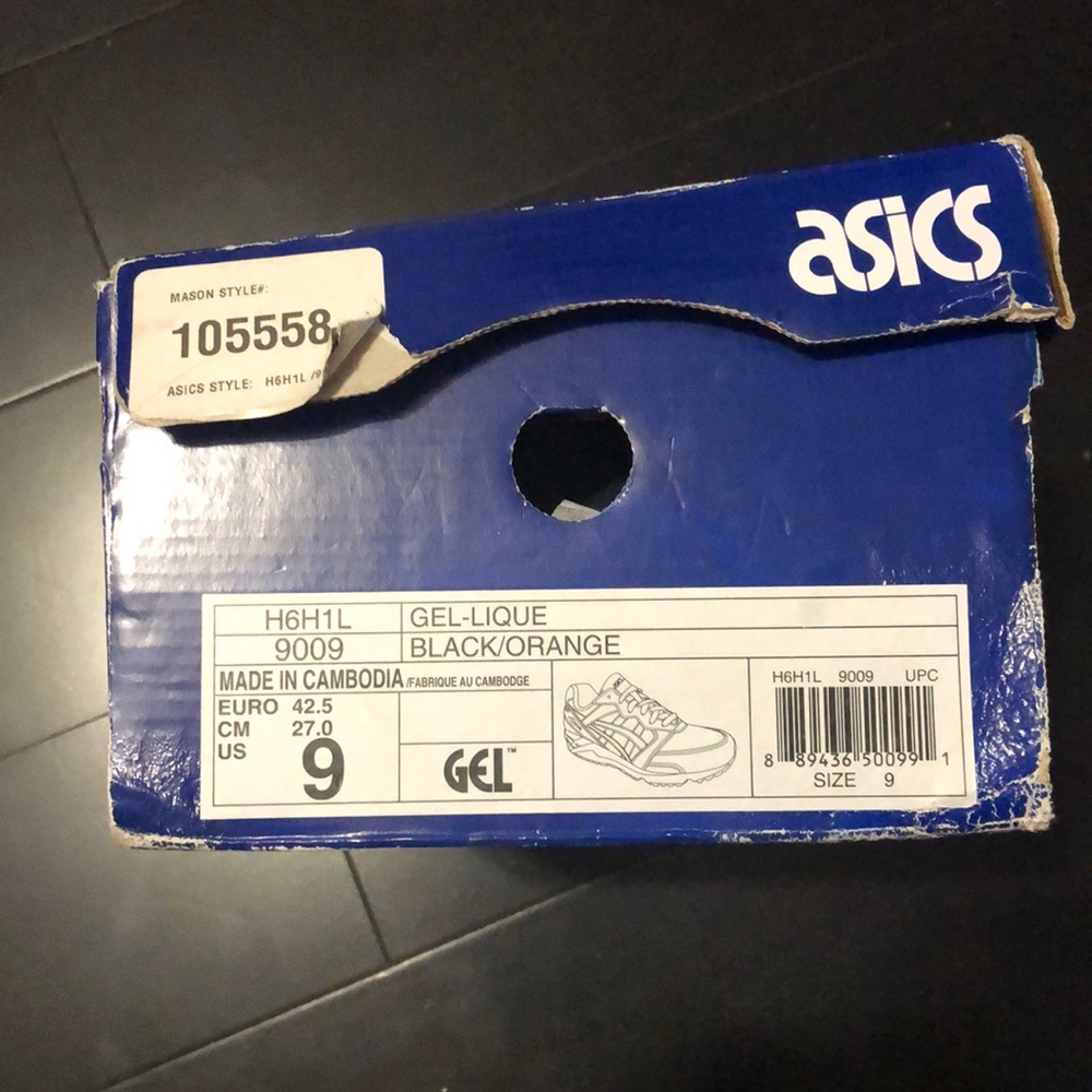 ASICS Gel -Lique Black Orange size 9